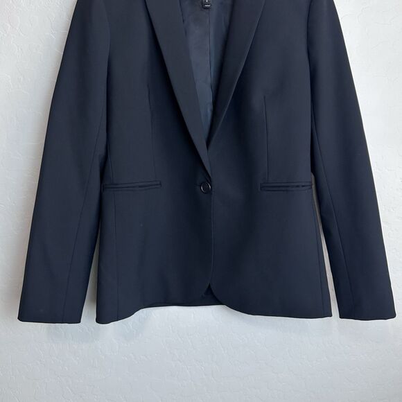 j. crew Italian Wool blazer Womens 6 Black One Button h6203 Classic Timeless - Picture 4 of 8